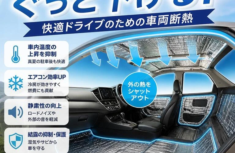 車内の温度をぐっと下げる！快適ドライブのための車両断熱
