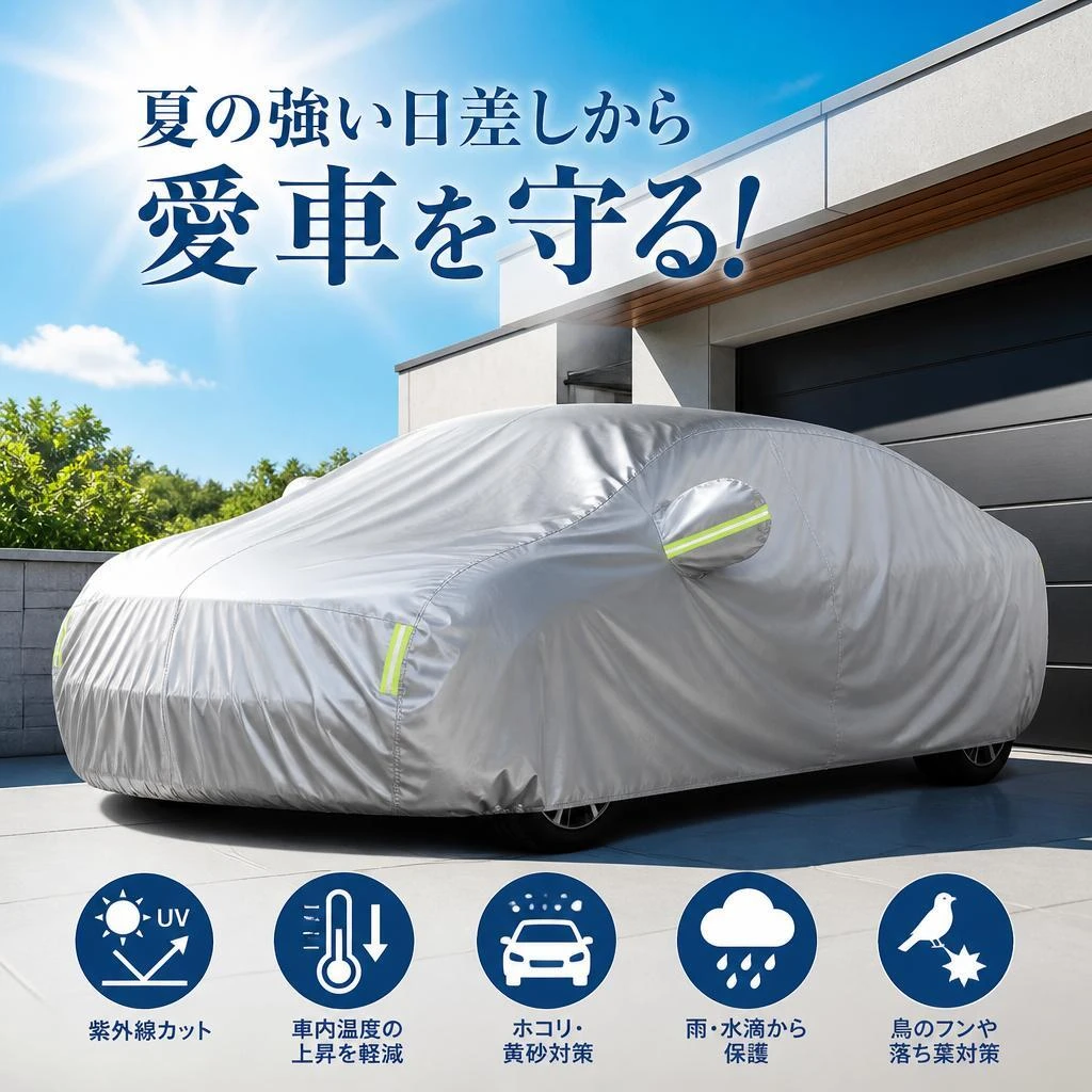 夏の強い日差しから愛車を守る！