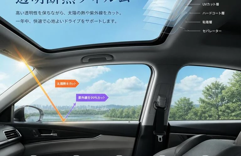 快適な車内空間を実現する透明断熱フィルム