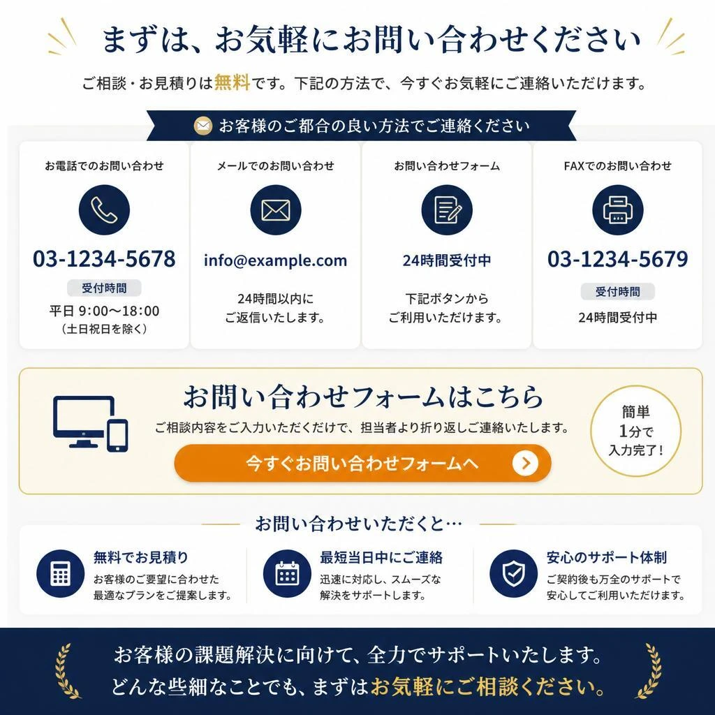 今すぐお問合せを！